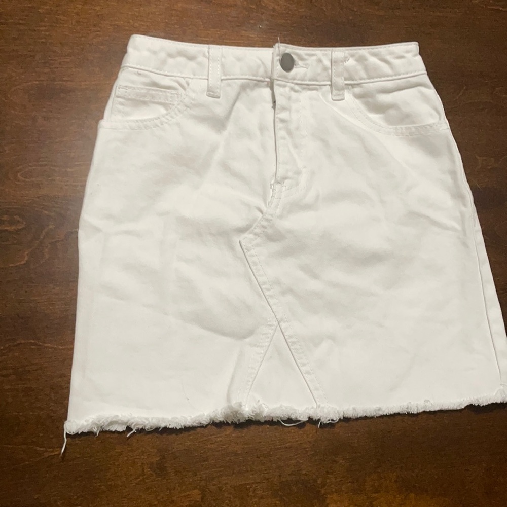 GB Girls White Denim Jean Skirt